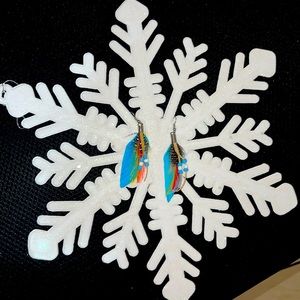 sky blue earrings with detailing